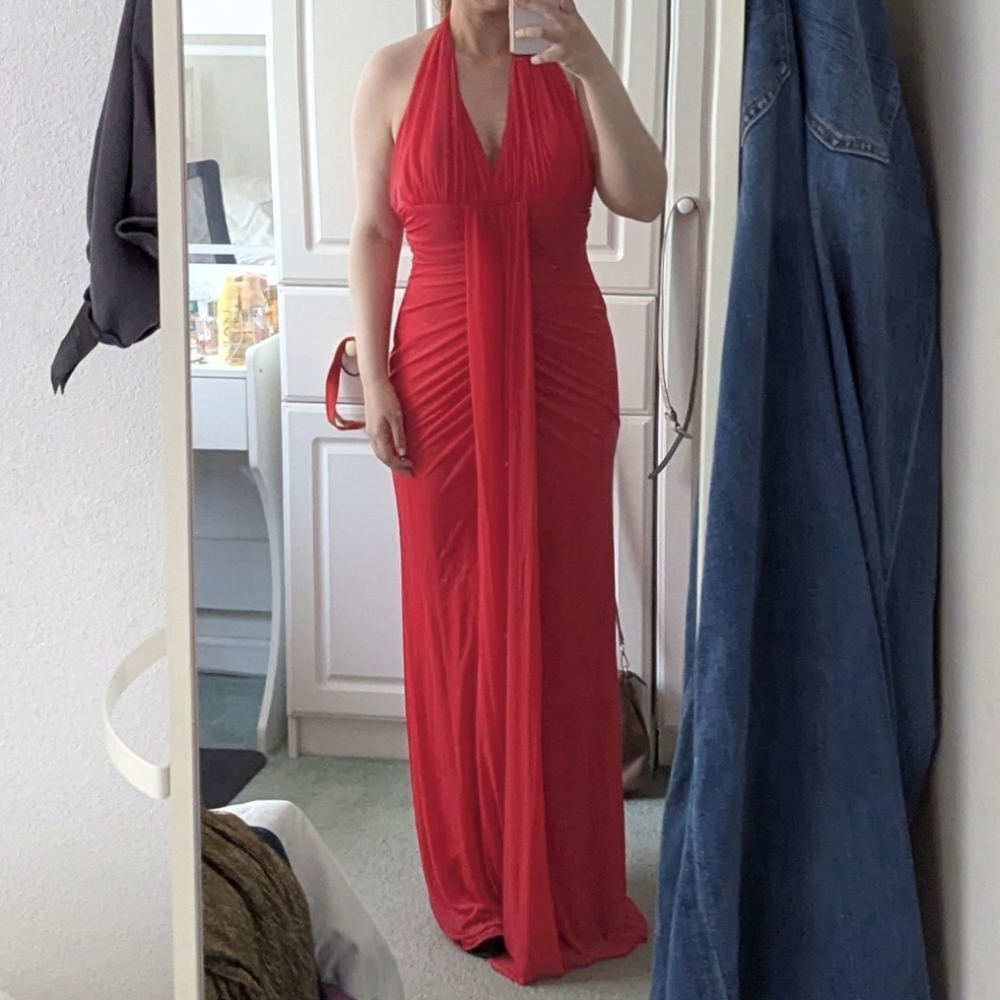 Cache Red/Pink Maxi Dress - Picture 2 of 2